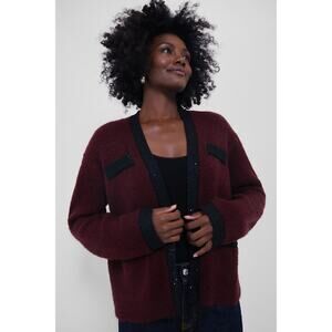 TUCKERNUCK Oxblood Boucle Fallon Cardigan Size XL NWT Retail $248 Tuckernuck